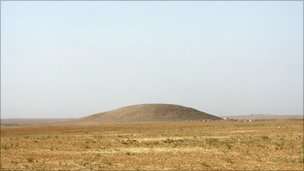 This mound in Syria was formed as generations built and rebuilt mud-brick homes on the same spot