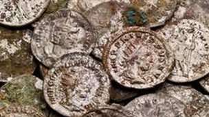 The coins were found close to the Roman Baths